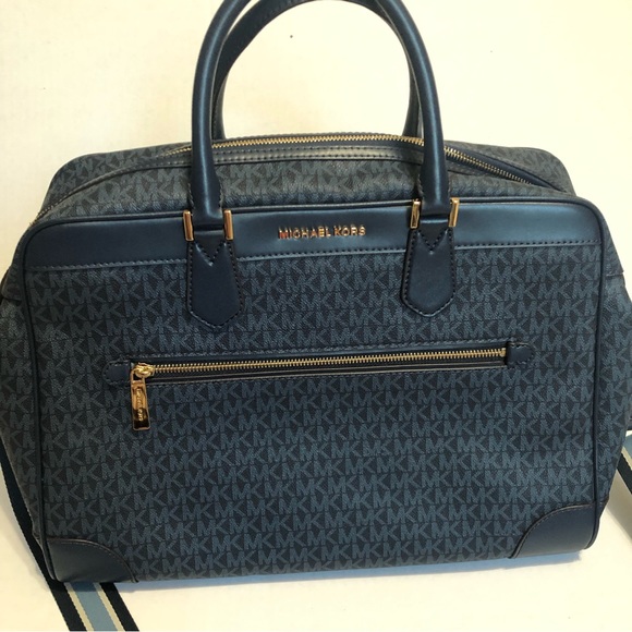 Michael Kors Admiral Blue Travel Large Weekender Bag set wallet & cosmetic pouch - Picture 10 of 15